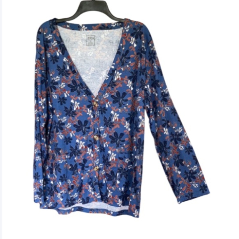 Hasting & Smith button down floral top with pockets size 2X
